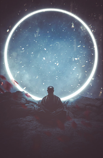 Art, Buddha, Glow, Buddhism, Circle, Meditation HD phone wallpaper