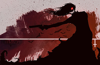 Hellsing, Dark anime, Intense action, Mysterious HD wallpaper