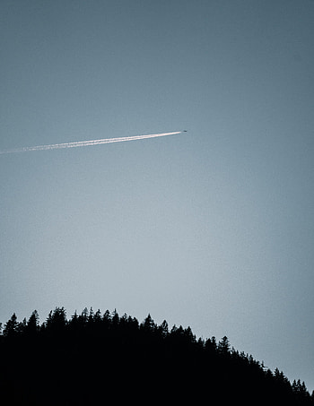 Nature, Trees, Sky, Flight, Plane, Airplane, Track, Trace HD phone wallpaper
