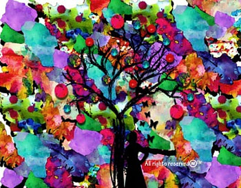 Water Color Fantasy, shadows, creations, fantasy, trees, , water color HD wallpaper