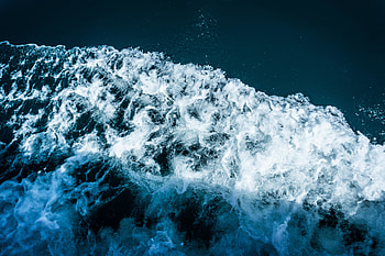 Aerial shot, sea waves, body of water HD wallpaper