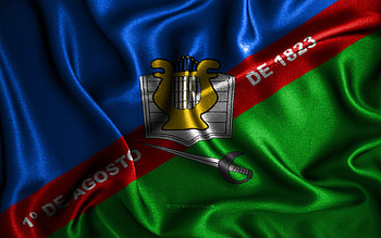 Caxias flag, , silk wavy flags, brazilian cities, Day of Caxias, Flag of Caxias, fabric flags, 3D art, Caxias, cities of Brazil, Caxias 3D flag HD wallpaper
