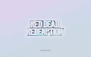 Red Dead Redemption logo, cut out 3d text, white background, Red Dead Redemption 3d logo, Red Dead Redemption emblem, Red Dead Redemption, embossed logo, Red Dead Redemption 3d emblem HD wallpaper