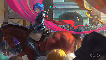 Knight Girl On Horse, knight, horse, artist, artwork, digital-art, artstation HD wallpaper