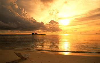 Landscape, Sunset, Beach HD wallpaper