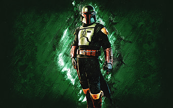 Fortnite Boba Fett Skin, Fortnite, main characters, green stone background, Boba Fett, Fortnite skins, Boba Fett Skin, Boba Fett Fortnite, Fortnite characters HD wallpaper