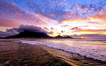Ocean View, sunlight, colors, peaceful, sunrise, beauty, waves, amazing, mountains, ocean, sunset, sea, landscape, beautiful, ocean waves, view, clouds, nature, sky, lovely, splendor HD wallpaper
