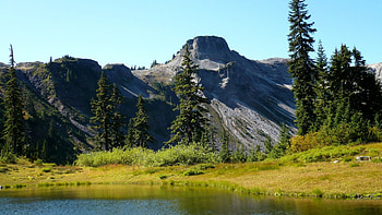 Table Mountain, washington, , water, forest, mountain, pond HD wallpaper