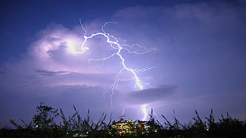 lightning, clouds, sky, nature HD wallpaper