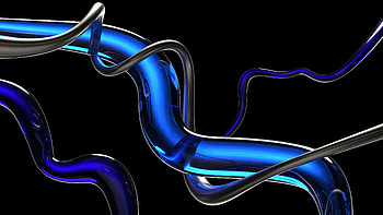 Abstract Blue Glass Shape, abstract, shape, glass, dark, black, artist, artwork, digital-art HD wallpaper