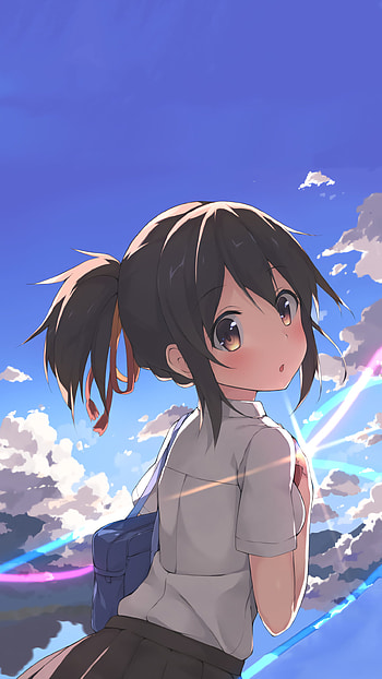 cloud, Mitsuha Miyamizu, Your Name., Anime HD phone wallpaper