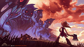 Warrior Cartoon Vs Ghosts Fan Art, cartoon, artist, artwork, ghost, digital-art, deviantart, warrior HD wallpaper
