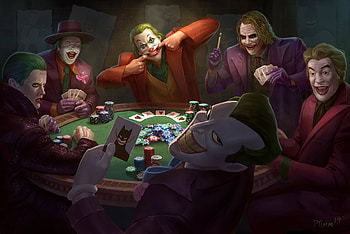 Joker Poker, joker, superheroes, supervillain, digital-art, artwork, deviantart HD wallpaper
