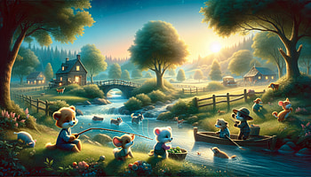 Animal Crossing - Enchanting Village Life, Animal Crossing, bear, mice, nature, fishing HD wallpaper