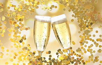 Champagne glasses, new year, celebration, abstract HD wallpaper