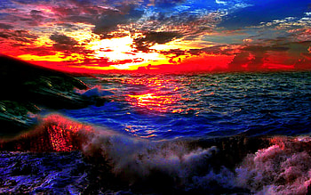 Stormy Heart, rays, horizon, blue, colorful, black, graphy, coast, wonderful, beauty, beach, waves, scenery, , dreamy, sun, ocean, sunset, scene, seashore, beautiful, dark, stormy, pretty, yellow, red, view, clouds, nature, sky, storm HD wallpaper
