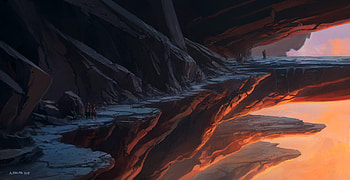Mountains Path Stones Rocks Painting, painting, artist, mountains, stones, rocks, deviantart HD wallpaper