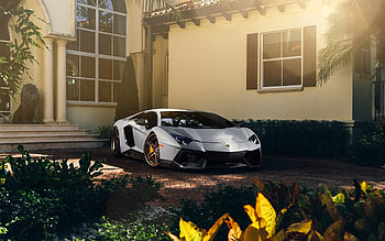 matte lamborghini aventador, matte, aventador, lamborghini, house HD wallpaper