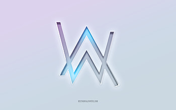 Alan Walker logo, cut out 3d text, white background, Alan Walker 3d logo, Alan Walker emblem, Alan Walker, embossed logo, Alan Walker 3d emblem HD wallpaper