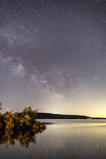 Nature, Night, Lake, Reflection, Starry Sky HD phone wallpaper