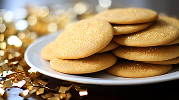 Golden Glittering Cookies, food, Sugar Cookie, cookie, dessert, sweets HD wallpaper