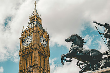 London Big Ben and Statue, London, England, Big Ben, statue HD wallpaper
