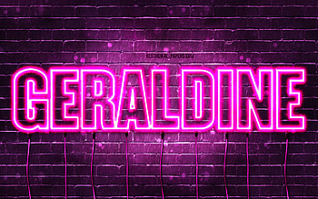 Happy Birtay Geraldine, , pink neon lights, Geraldine name, creative, Geraldine Happy Birtay, Geraldine Birtay, popular french female names, with Geraldine name, Geraldine HD wallpaper