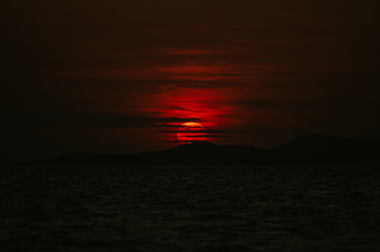 Dark Sunset Sea , sunset, nature HD wallpaper