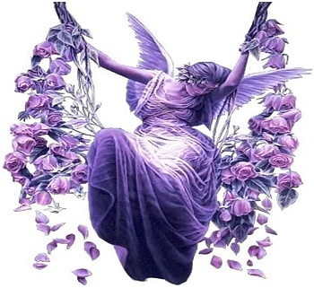 PURPLE FLOWERS, fairy, purple, wings, flowers HD wallpaper