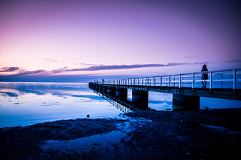 Nature, Sunset, Pier, Ocean, Sweden, Malmo HD wallpaper