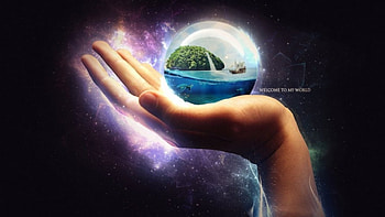 The hand sphere ball island, sphere, beautiful, ball, hand HD wallpaper