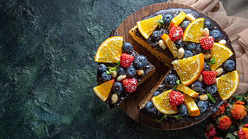 Cake, dessert, fruit, food HD wallpaper