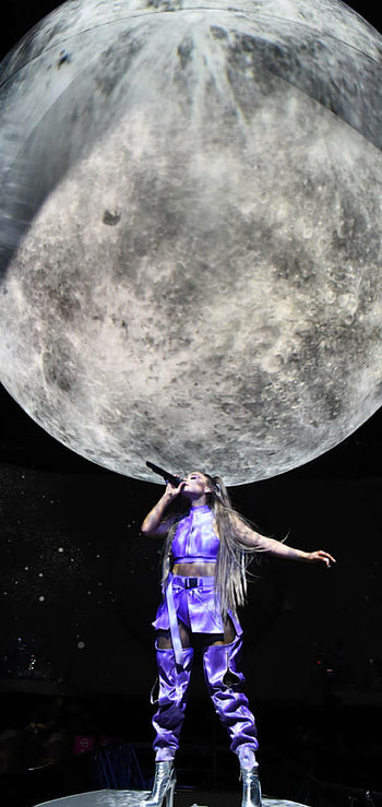 Ariana Grande, moon, performing arts HD phone wallpaper