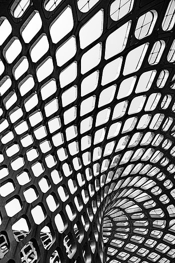 Architecture, Miscellanea, Miscellaneous, Form, Bw, Chb, Spiral, Lattice, Trellis HD phone wallpaper