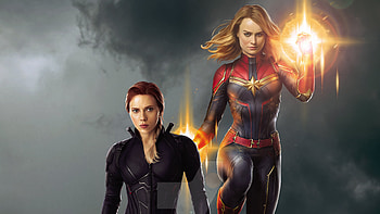Captain Marvel And Black Widow, captain-marvel, black-widow, superheroes, artwork HD wallpaper