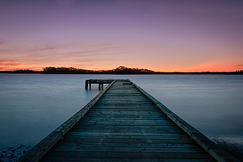 Sunset By Pier , sunset, pier, nature HD wallpaper