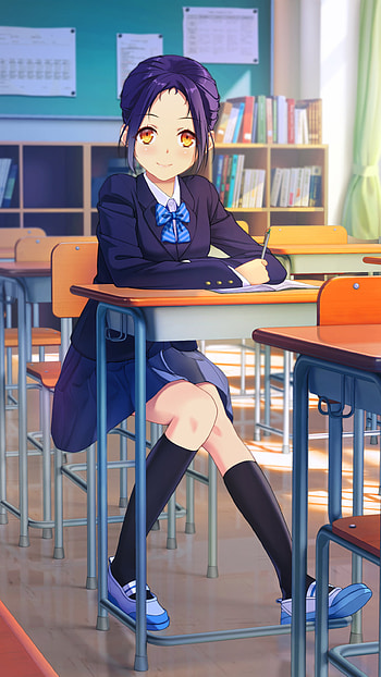 Natsumi, classroom, Anime, girl, anime girl HD phone wallpaper