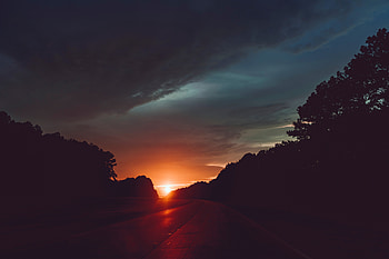 Highway Sunset , highway, sunset, nature HD wallpaper
