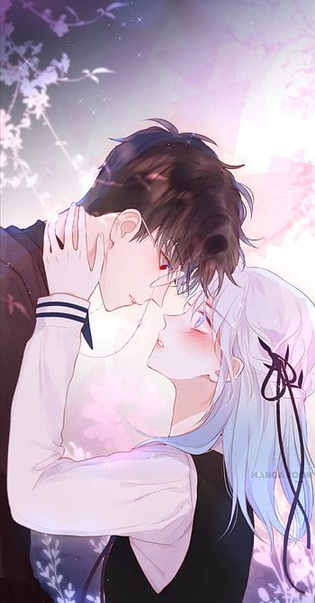 Anime, sky, couple, pink, manga HD phone wallpaper