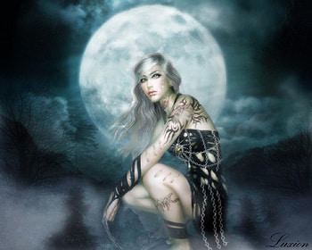 Wild Orchids, lady, abstract, moon, fantasy HD wallpaper
