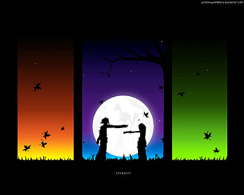 Eternity love, abstract, moon, love, couple, colors, vector HD wallpaper