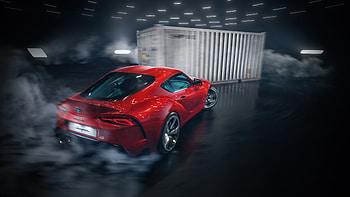 Supra, car drifting, red car HD wallpaper