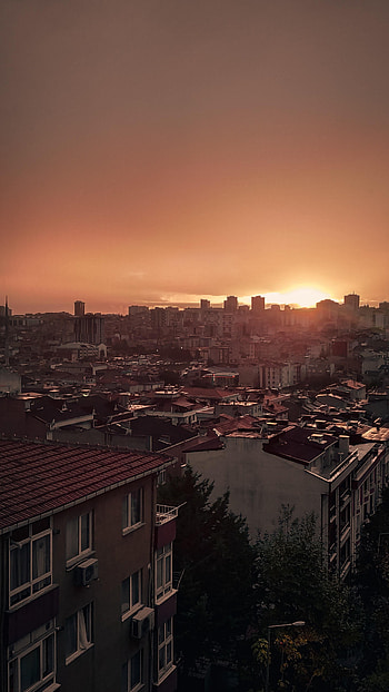 Cities, Sunset, Twilight, City, Building, View From Above, Dusk HD phone wallpaper