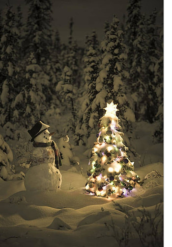 Snowman, christmas tree HD phone wallpaper