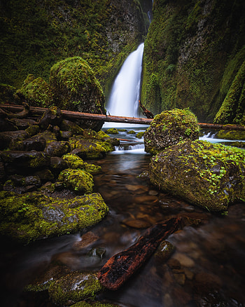 Nature, Rivers, Stones, Waterfall, Flow, Moss HD phone wallpaper