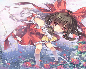 Reimu, classic, touhou, wall, new, beauty HD wallpaper