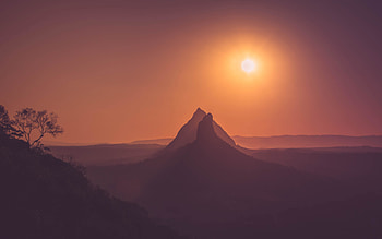 Cilffs, horizon, sunset, minimal HD wallpaper
