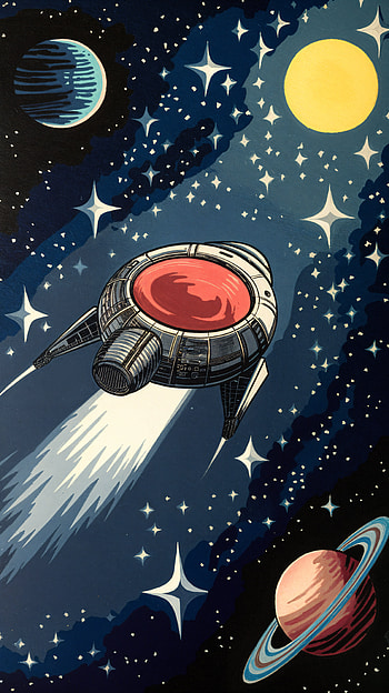 Cosmic Voyage: Space-Themed , space, galaxy, spaceship, planet, Stars HD phone wallpaper
