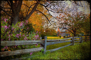 country fence, house, fence, autumn, beautiful, country HD wallpaper