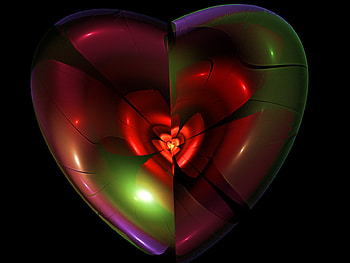 Keep My Roses In Your Heart, rose, fractal, heart, dark HD wallpaper